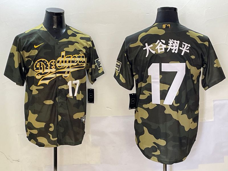 Men Los Angeles Dodgers #17 Ohtani Camo Joint Name 2025 Nike MLB Jersey style 22